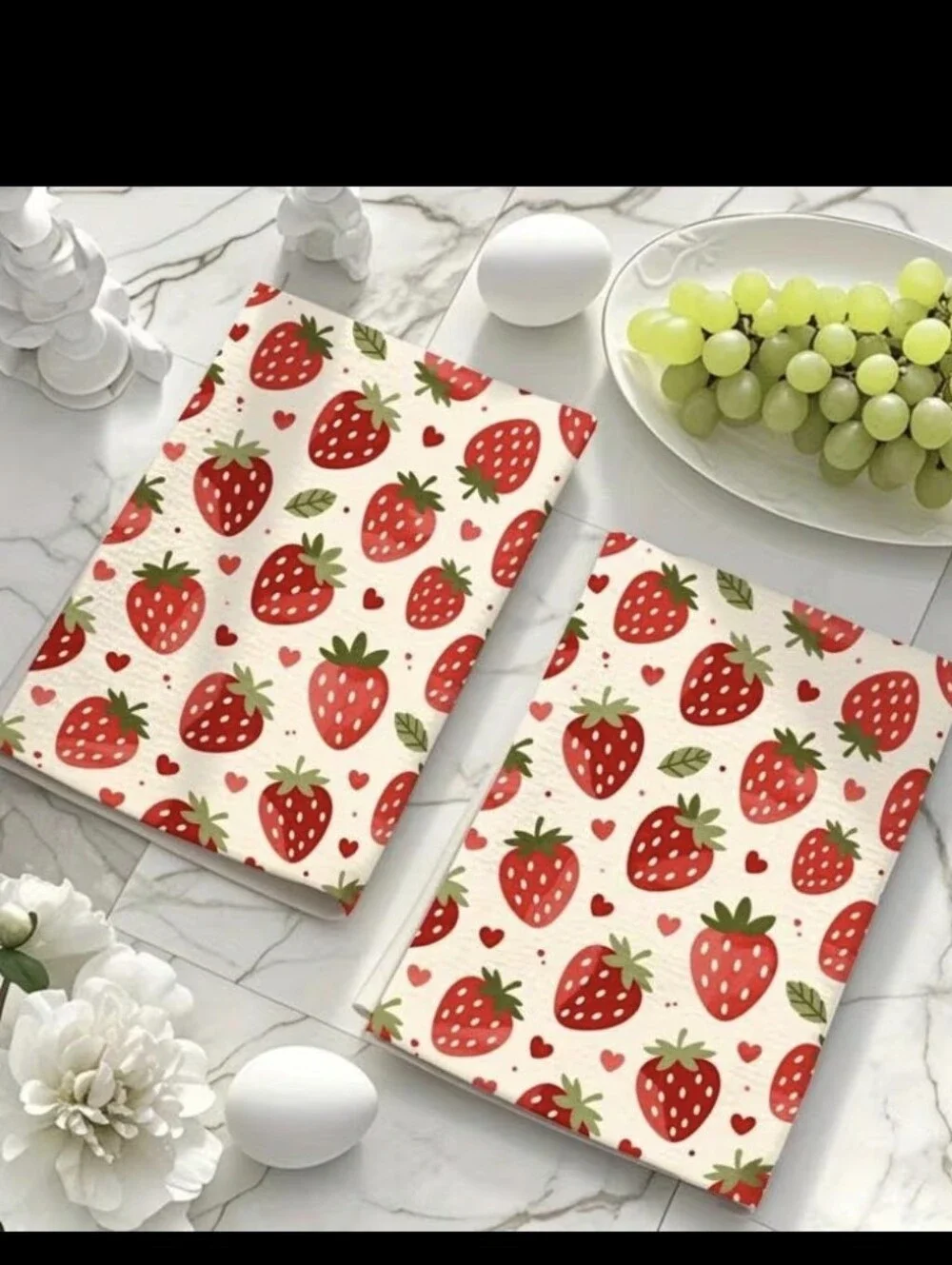 Strawberry 🍓 Decor 2pk Kitchen/ Bathroom Hand Towels NEW